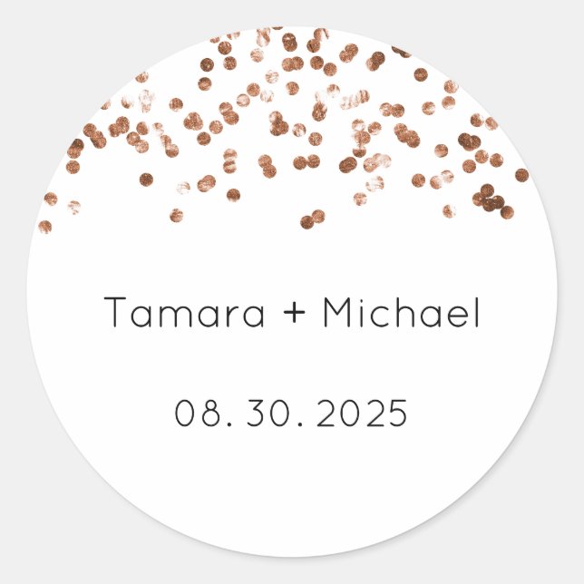 Wedding Labels, Wedding Name Date Stickers (Front)