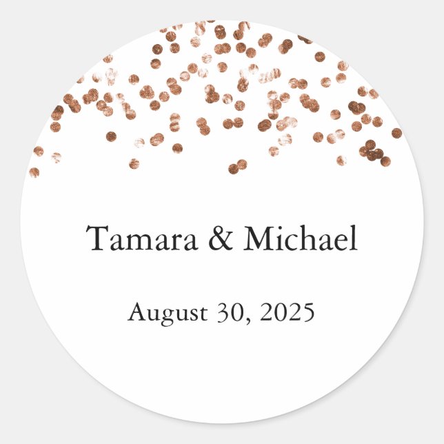 Wedding Labels, Wedding Name Date Stickers (Front)