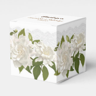 Wedding Lace Flowers Square Favour Gift Box