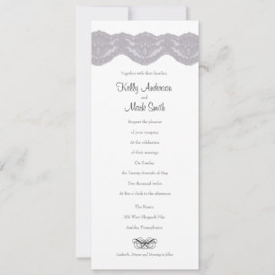 Wedding Lace grey & black invite