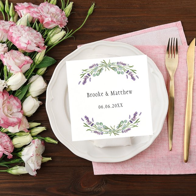 Wedding lavender eucalyptus greenery napkin (Creator Uploaded)
