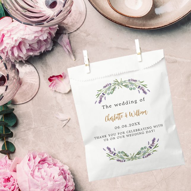 Wedding lavender eucalyptus greenery thank you favour bag (Creator Uploaded)