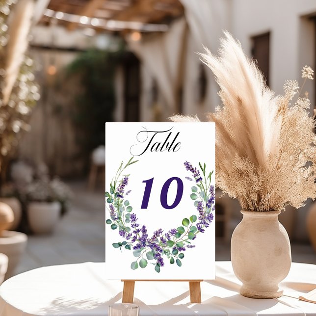 Wedding lavender florals greenery table number (Creator Uploaded)