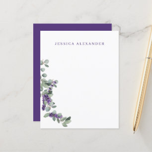 Wedding Lavender Foliage Personalised Stationery