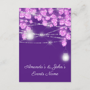 Wedding Lights Jars Glitter Purple Pink Violet Invitation