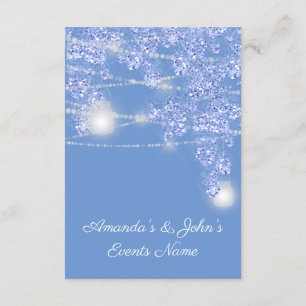 Wedding Lights Jars Rustic Glitter Blue Spark Invitation