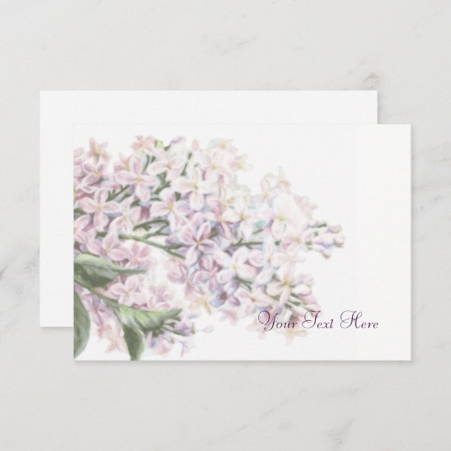 Wedding Lilac Blooms Information Card (Front/Back)