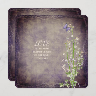 Wedding Lily of the Valley vintage Invitation