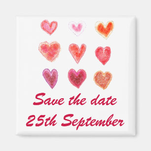 Wedding little hearts magnet