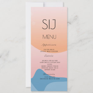 Wedding Logo Organic Beach Sunset Dinner Menu