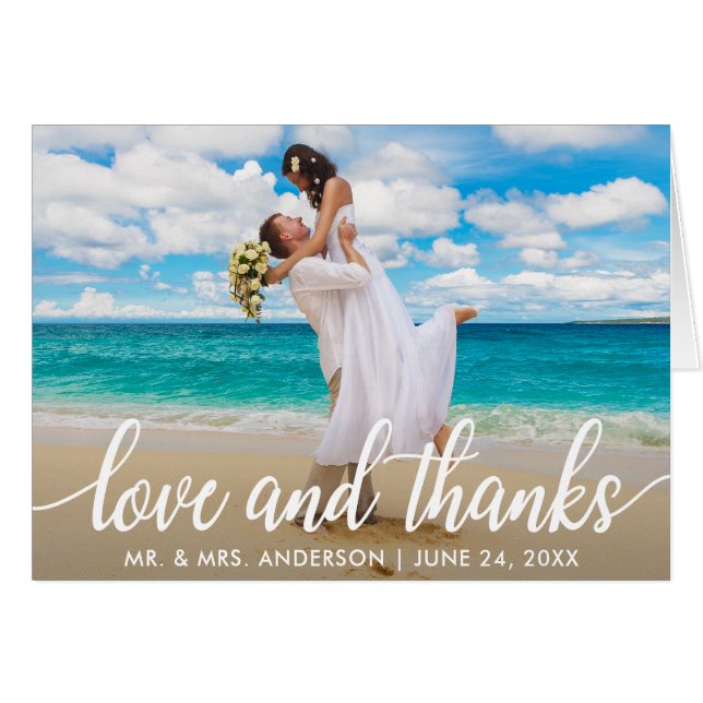 Wedding Love and Thanks | Thank You Photo Fold (Front Horizontal)
