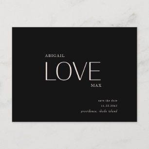 Wedding Love B/W Save the Date Postcard