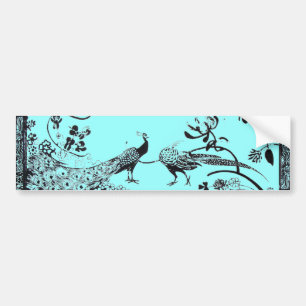 WEDDING LOVE BIRDS black and blue Bumper Sticker