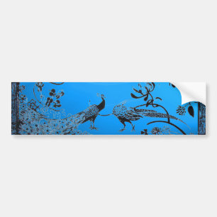 WEDDING LOVE BIRDS  black and blue Bumper Sticker