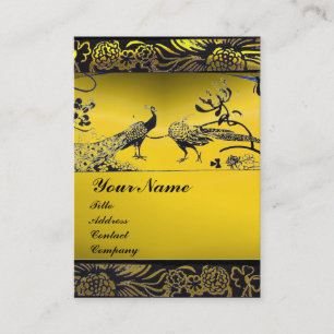 WEDDING LOVE BIRDS ,black white,yellow topaz Business Card