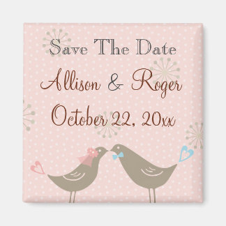 Wedding Love Birds W Save The Date Custom Magnet
