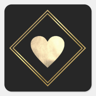 wedding love heart graphic square sticker
