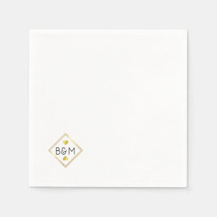 Wedding Love Married Couple Monogram Napkin