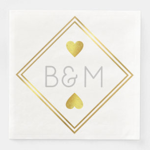 Wedding Love Monogram square Napkin