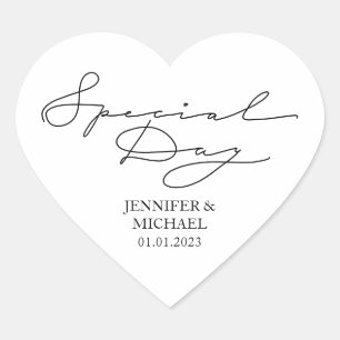 Wedding Love Newly Weds Special Day Heart Sticker
