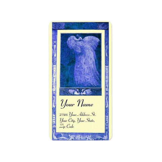 WEDDING LOVE PEACOCK , blue cream Label (Front)