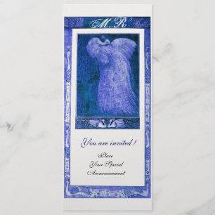 WEDDING LOVE PEACOCK MONOGRAM Blue White Programme Program