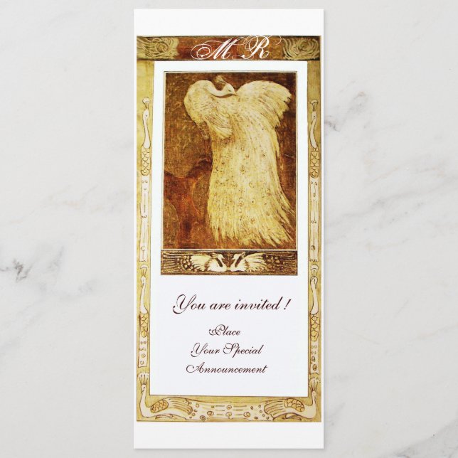 WEDDING LOVE PEACOCK MONOGRAM Brown  Programme Program (Front)