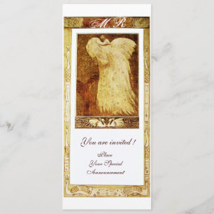 WEDDING LOVE PEACOCK MONOGRAM Brown  Programme Program