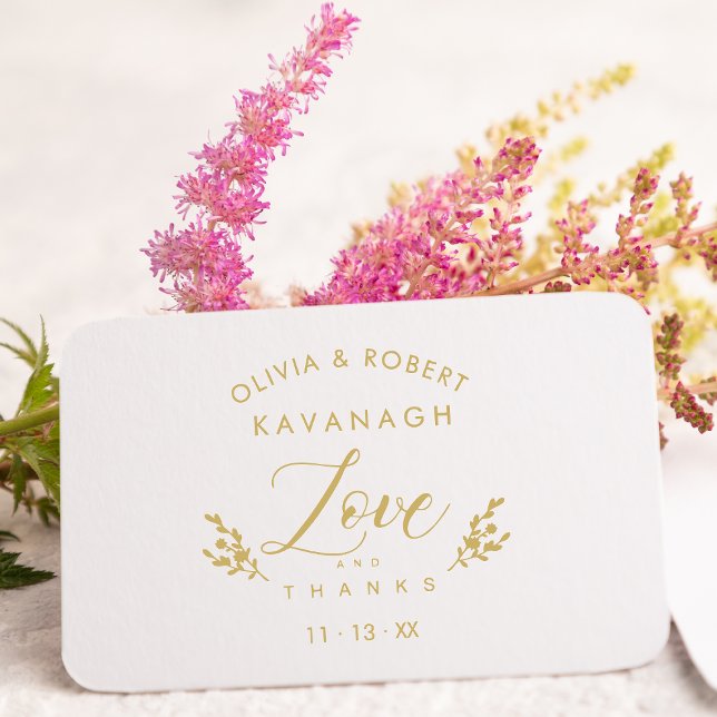 Wedding Love & Thanks Quote Chic Botanical Elegant Rubber Stamp (Creator Uploaded)