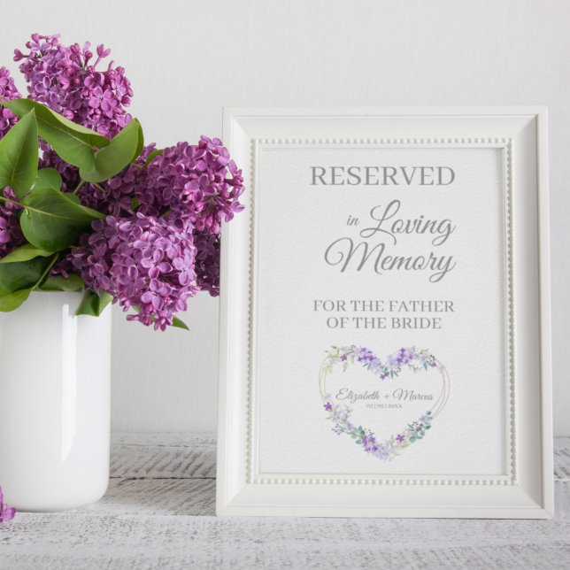 Wedding Loving Memory Reserved Seat Floral Heart Poster (Creator Uploaded)