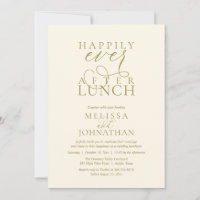 Wedding Lunch Invites, Elegant Happily Ever After