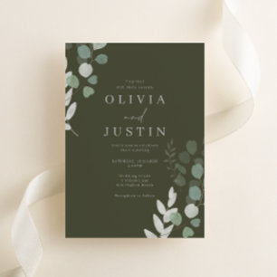 Wedding Luxury: Divine Olive Greenery Wedding Invitation