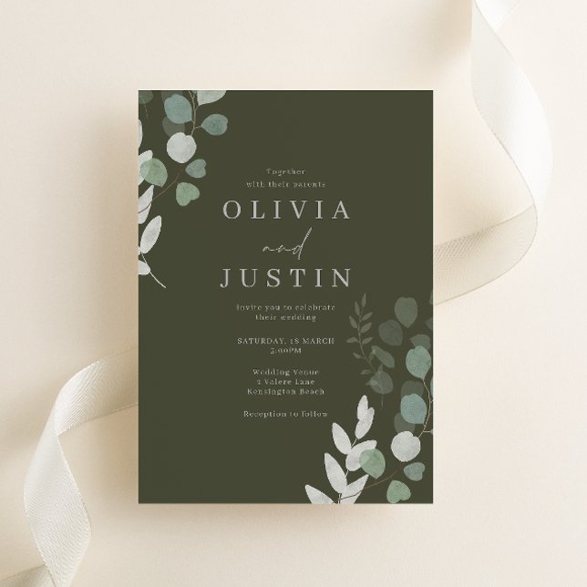 Wedding Luxury: Divine Olive Greenery Wedding Invitation (Creator Uploaded)