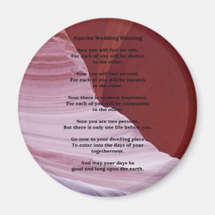 Wedding Magnet Apache Blessing Feel No Rain Round