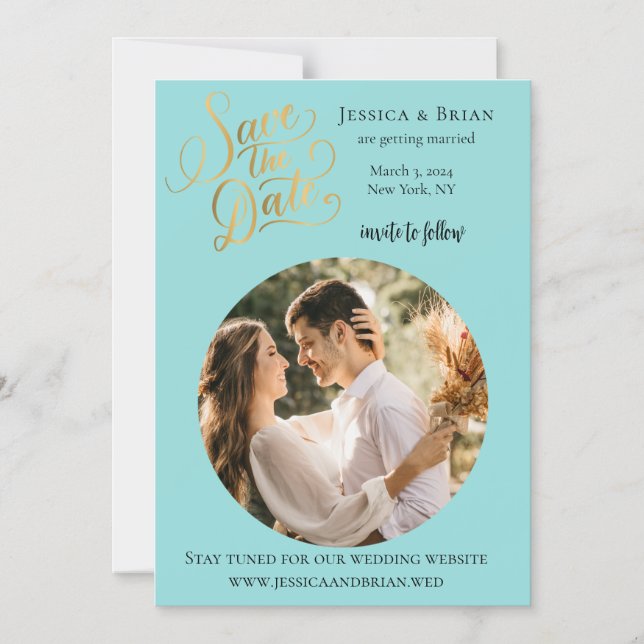 Wedding Magnetic Custom Photo Save the Date Magnetic Invitation (Front)