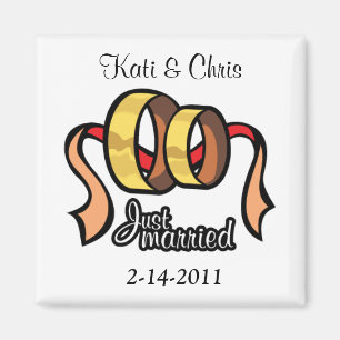 Wedding magnets Just married personalise it