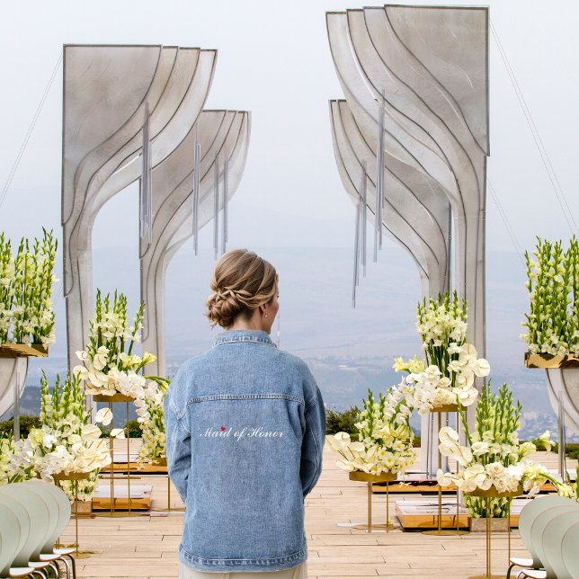 Wedding Maid of Honour Bachelorette Bridal Party Denim Jacket (Wedding Maid of Honor Bridal Bachelorette Party Denim Jacket)