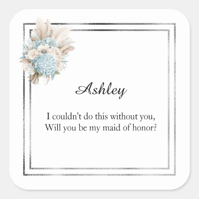 Wedding Maid of Honour Gift Stickers (Front)
