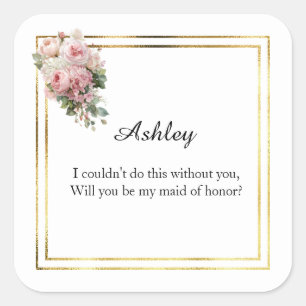 Wedding Maid of Honour Gift Stickers
