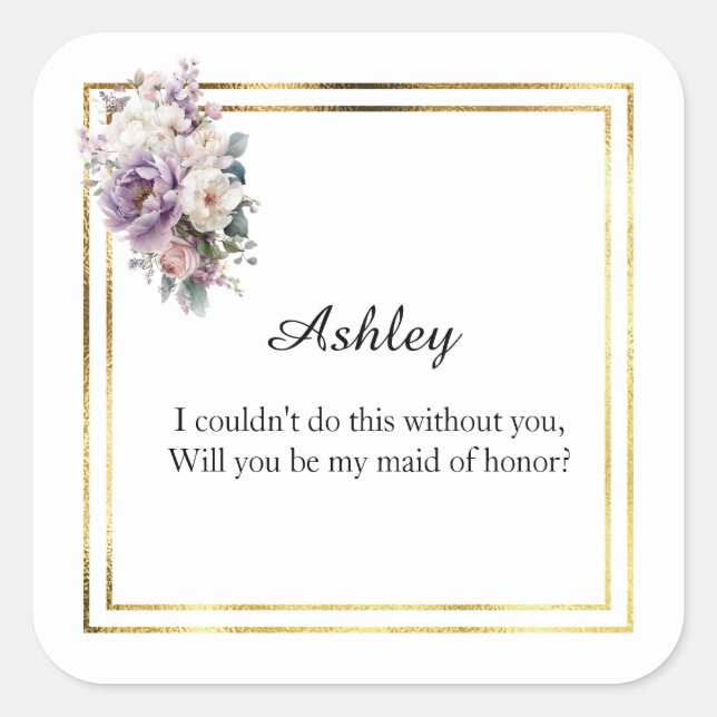 Wedding Maid of Honour Gift Stickers (Front)