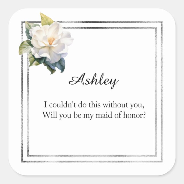 Wedding Maid of Honour Gift Stickers (Front)