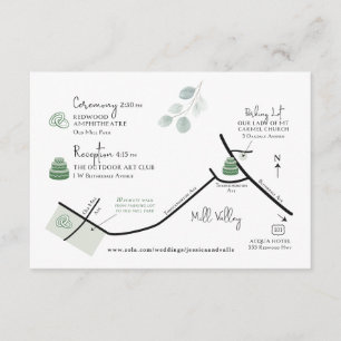 Wedding Map Custom Order Design Enclosure Card