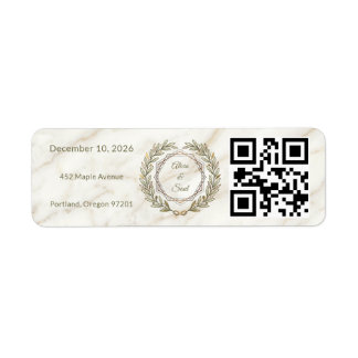 Wedding Marble and Laurel / Boda Mármol y Laurel Return Address Label
