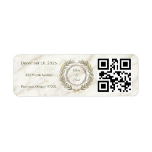 Wedding Marble and Laurel Return Address Label
