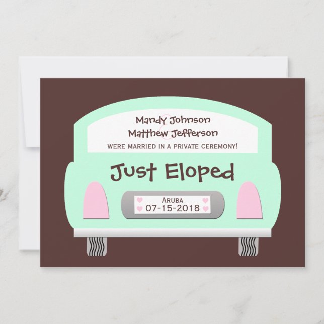Wedding Marriage Elopement Announcement Invitation (Front)
