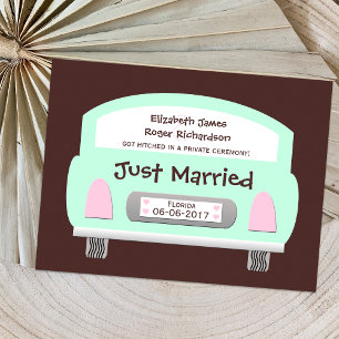Wedding Marriage Elopement Announcement Postcard