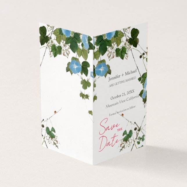 Wedding Marriage Minimalist Calligraphy Floral  (Outside)