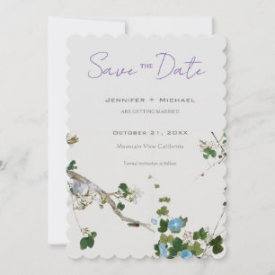 Wedding Marriage Minimalist Calligraphy Floral Save The Date