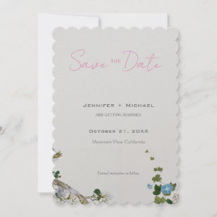 Wedding Marriage Minimalist Calligraphy Floral Save The Date