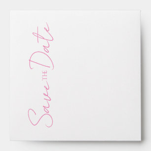 Wedding Marriage Minimalist Calligraphy Pink White Envelope